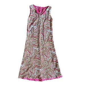 Women's XS Reversible Paisley/Batik Pink Dress Bohemian Lace Whimsycore y2k